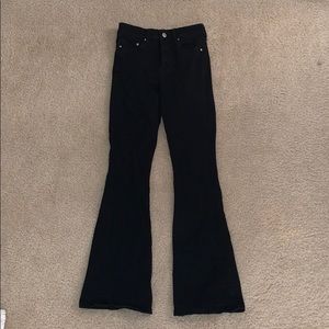 H&M black mini flare high wait black jeans